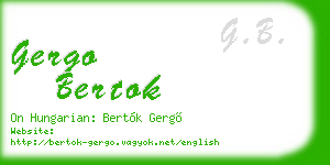 gergo bertok business card